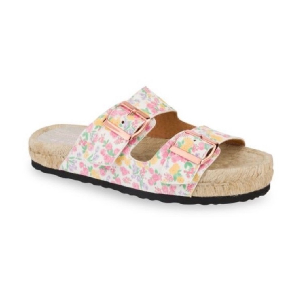 LoveShackFancy x Manebi Nordic Jute floral printed  Slides